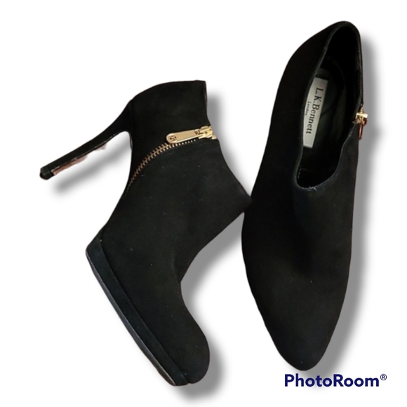 L.K. Bennett London Black Side Zip Stiletto Heeled Boots - Picture 3 of 10